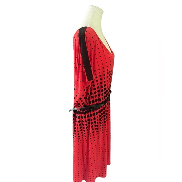 Women’s LANE BRYANT Red Polka Dot Dress Size 26/28 with belt - Picture 2 of 8
